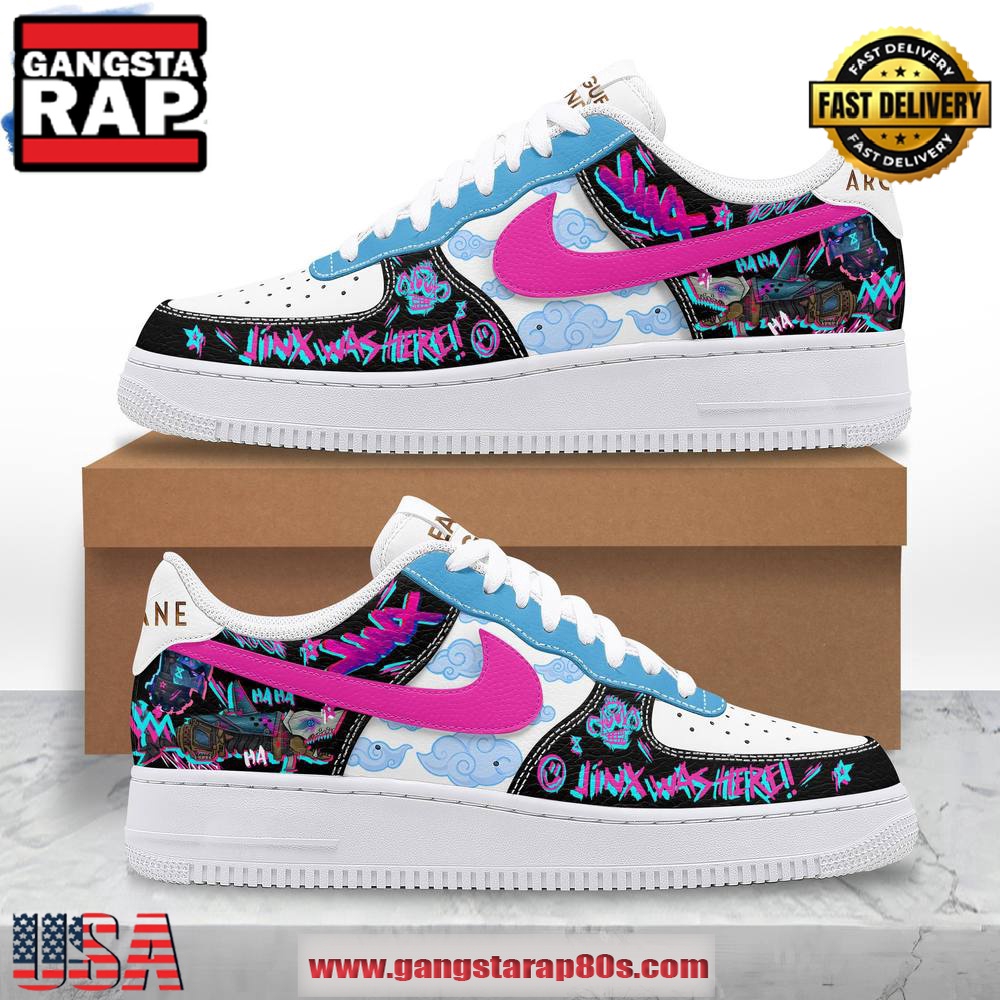 Arcane LOL Jinx Was Here Limited Edition Air Force 1 Running Sneakers Shoes