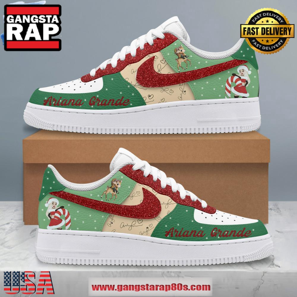 Ariana Grande Christmas 2024 Air Force 1 Running Sneakers Shoes Ariana Grande Christmas 2024 Air Force 1 Running Sneakers Shoes