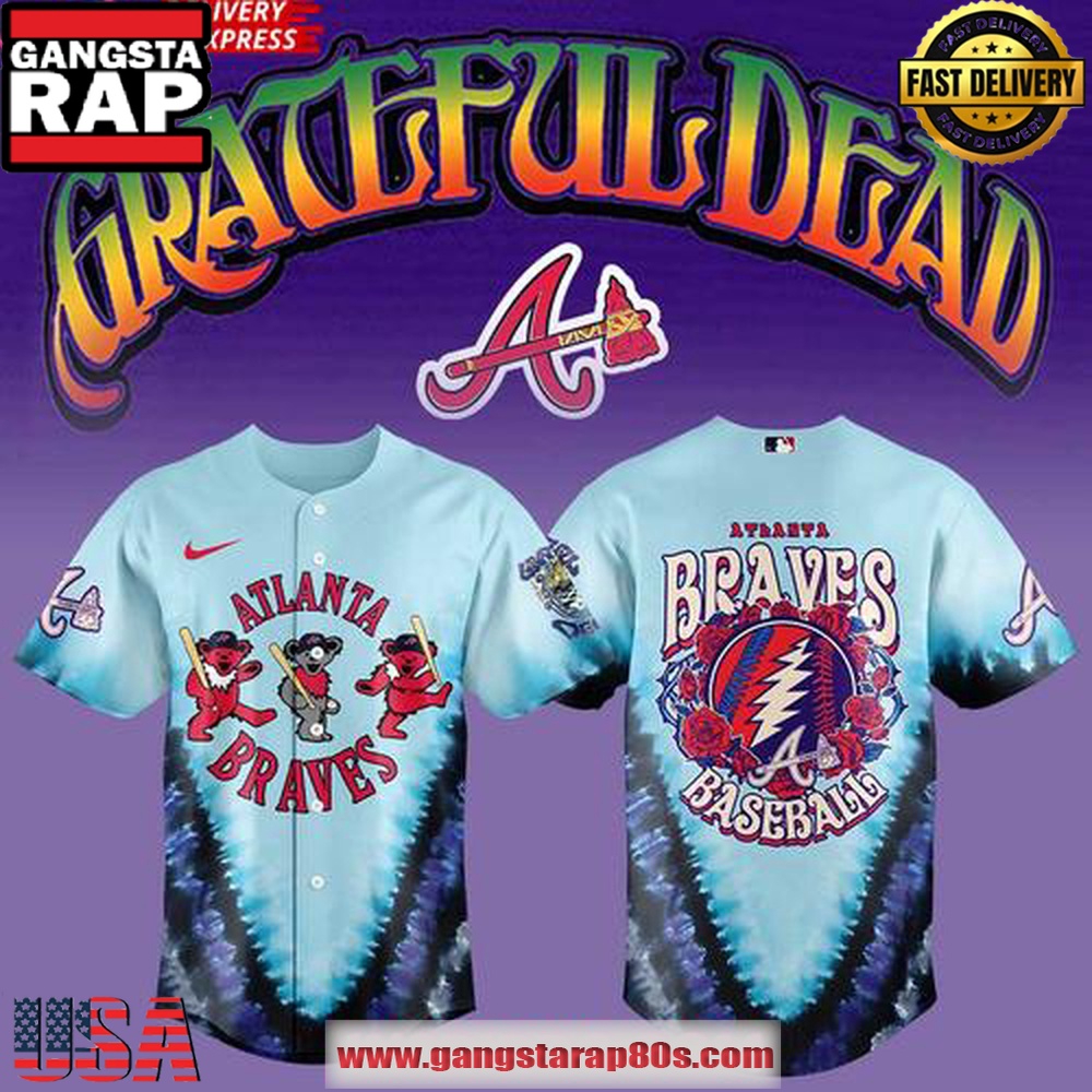 Atlanta Braves Grateful Dead 60th Anniversary Special Baseball Jersey