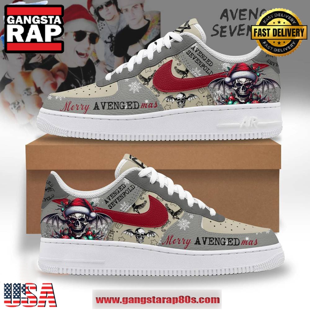 Avenged Sevenfold Merry Christmas Limited Edition Air Force 1 Running Sneakers Shoes Avenged Sevenfold Merry Christmas Limited Edition Air Force 1 Running Sneakers Shoes