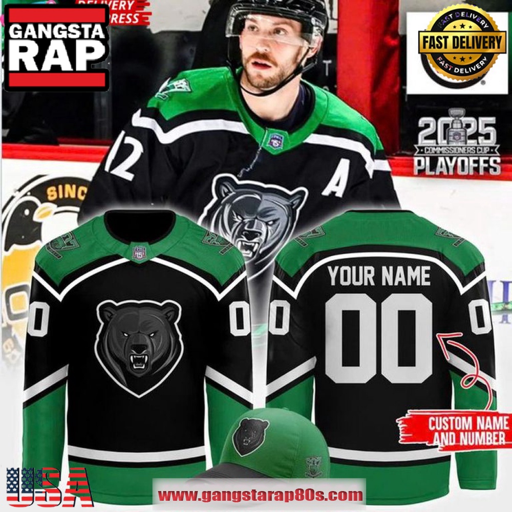 Binghamton Black Bears x 2025 Commissioners Playoffs Custom Hockey Jersey Binghamton Black Bears x 2025 Commissioners Playoffs Custom Hockey Jersey