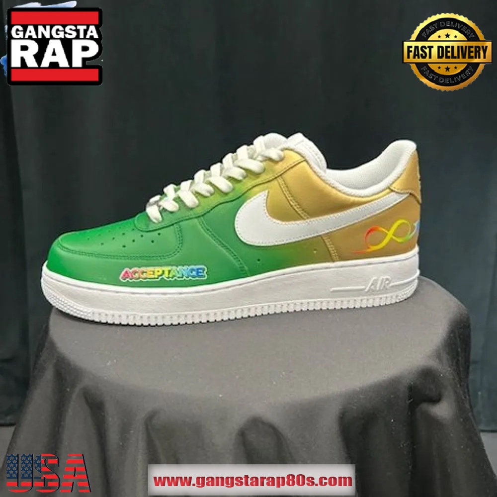 Boston Celtics x To The Max Autism Acceptance 2025 Limited Edition Air Force 1 Running Sneakers Shoes
