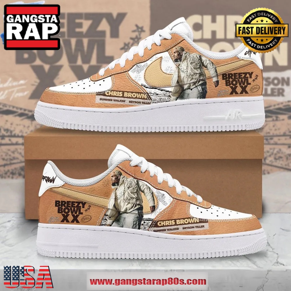 Breezy Bowl XX Chris Brown 2025 Tour Air Force 1 Running Sneakers Shoes