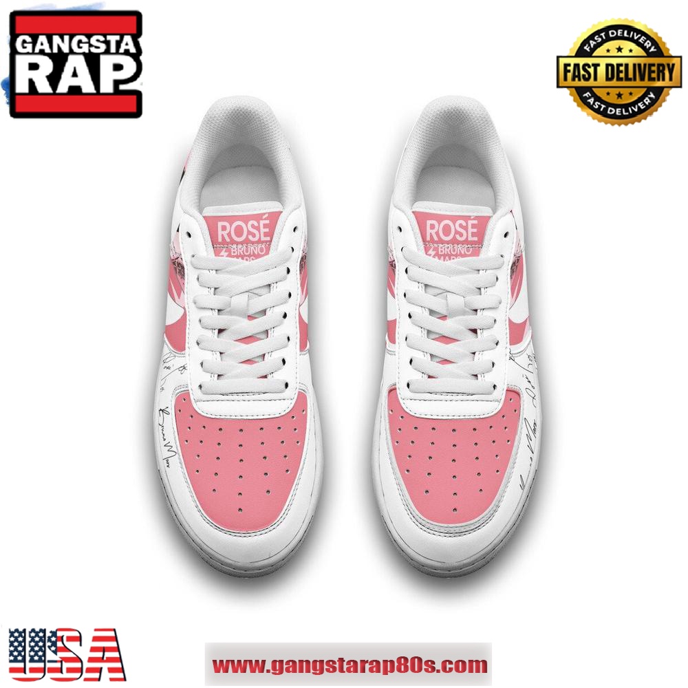 Bruno Mars x Ros? APT Limited Pink Air Force 1 Running Sneakers Shoes Bruno Mars x Ros? APT Limited Pink Air Force 1 Running Sneakers Shoes