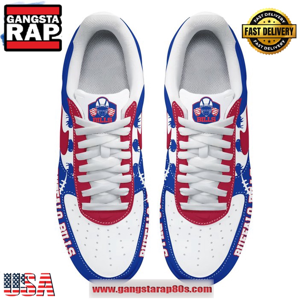 Buffalo Bills Go Bills 2024 Air Force 1 Running Sneakers Shoes
