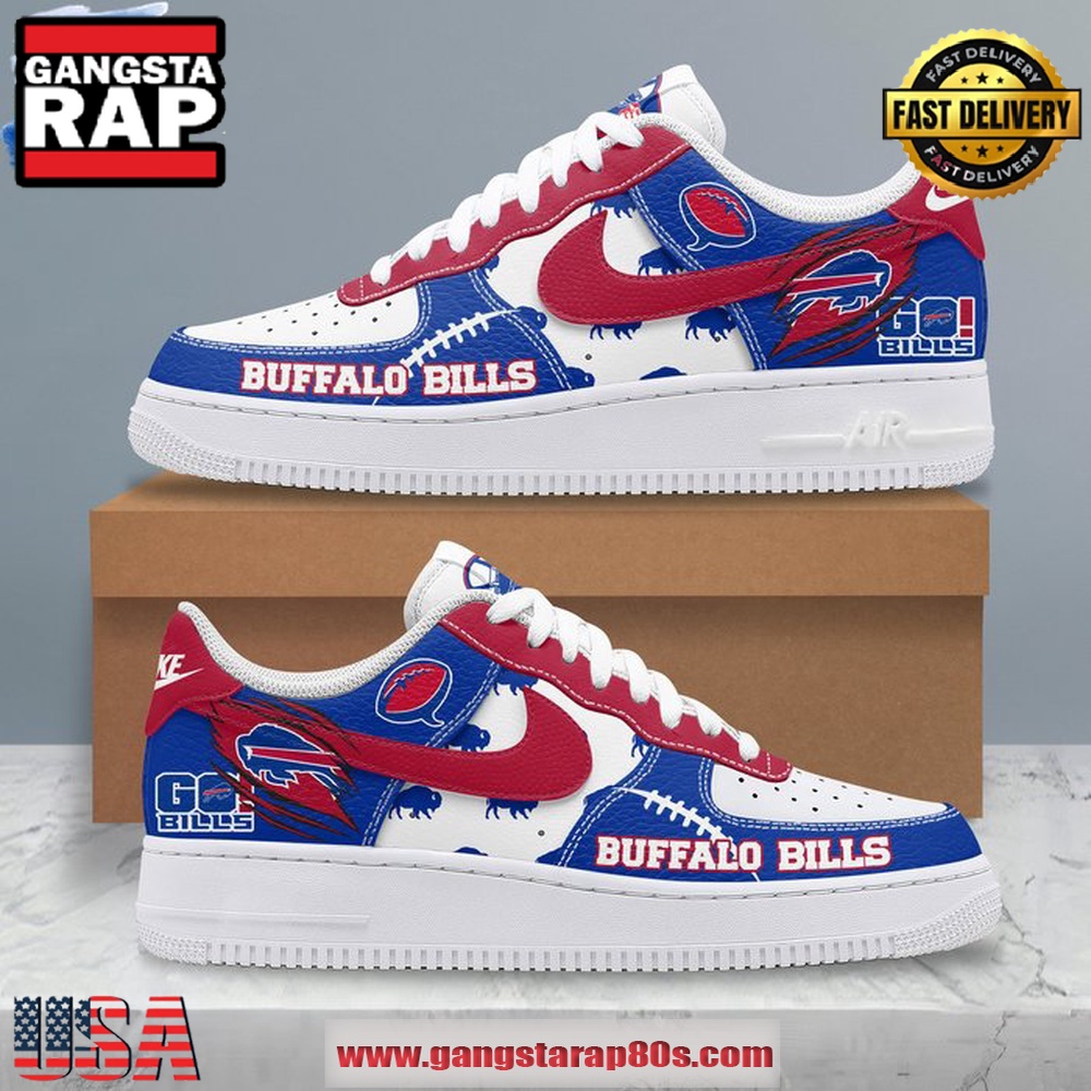 Buffalo Bills Go Bills 2024 Air Force 1 Running Sneakers Shoes