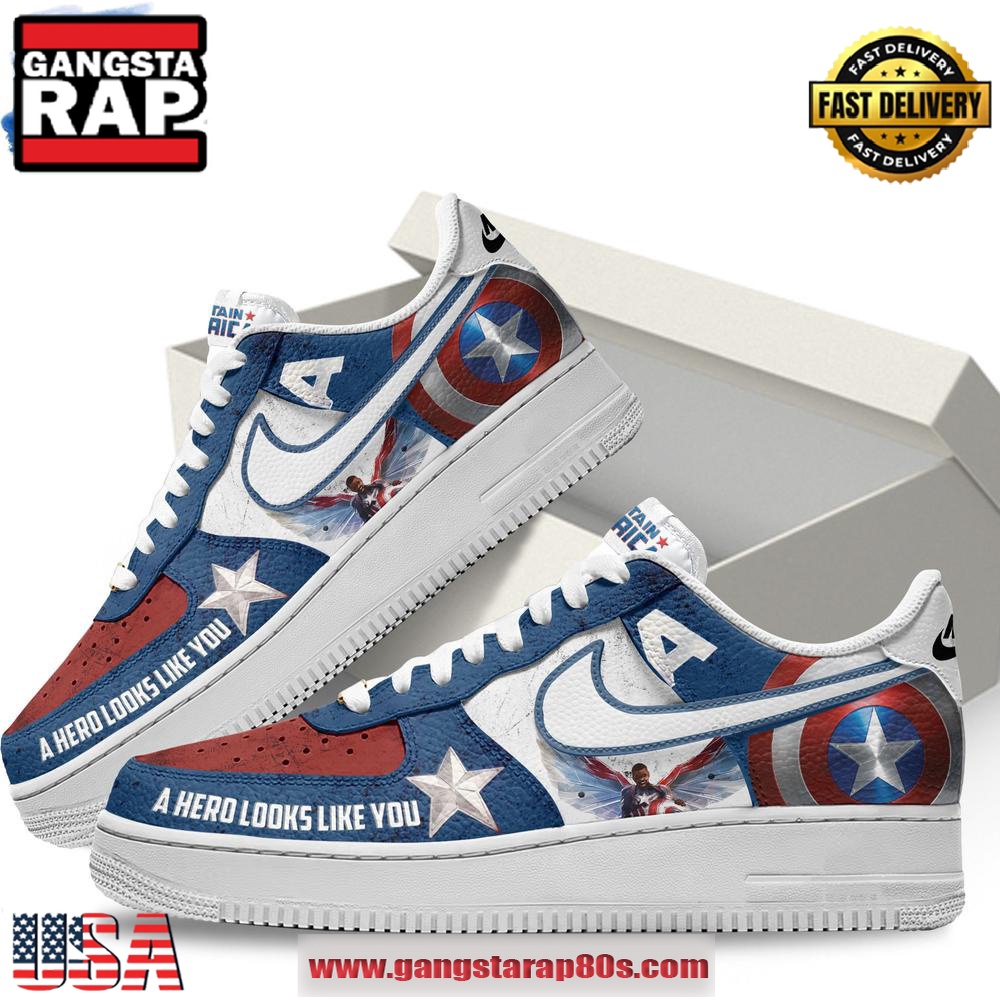 Captain America A Hero Looks Like You Air Force 1 Running Sneakers Shoes Captain America A Hero Looks Like You Air Force 1 Running Sneakers Shoes