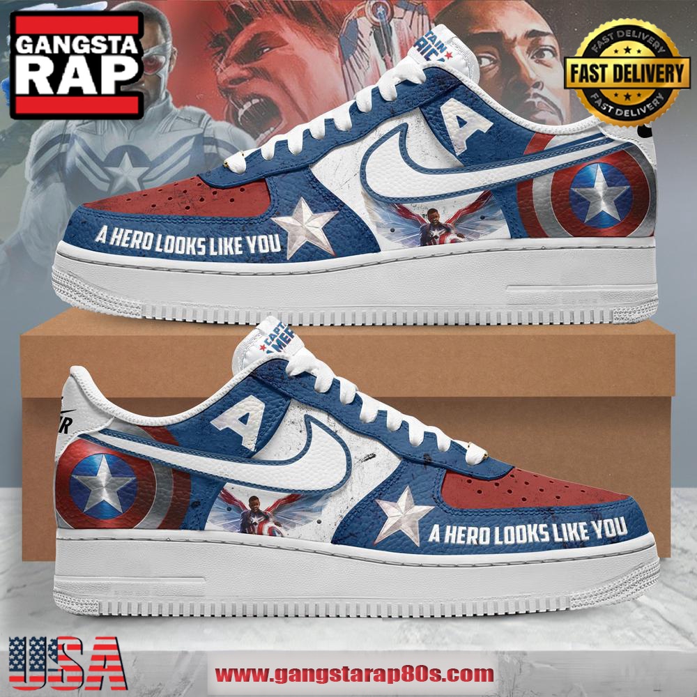 Captain America A Hero Looks Like You Air Force 1 Running Sneakers Shoes Captain America A Hero Looks Like You Air Force 1 Running Sneakers Shoes