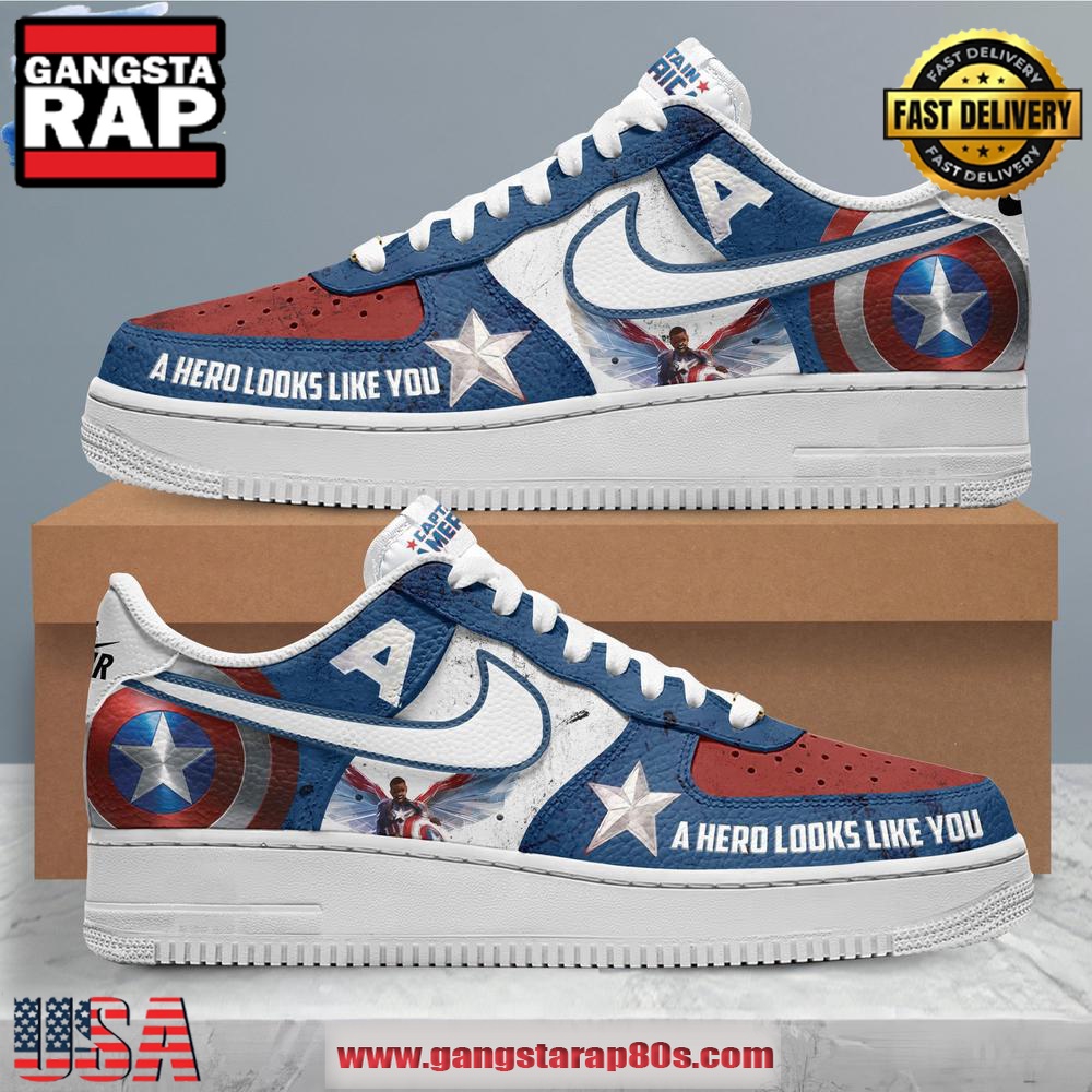 Captain America A Hero Looks Like You Air Force 1 Running Sneakers Shoes Captain America A Hero Looks Like You Air Force 1 Running Sneakers Shoes