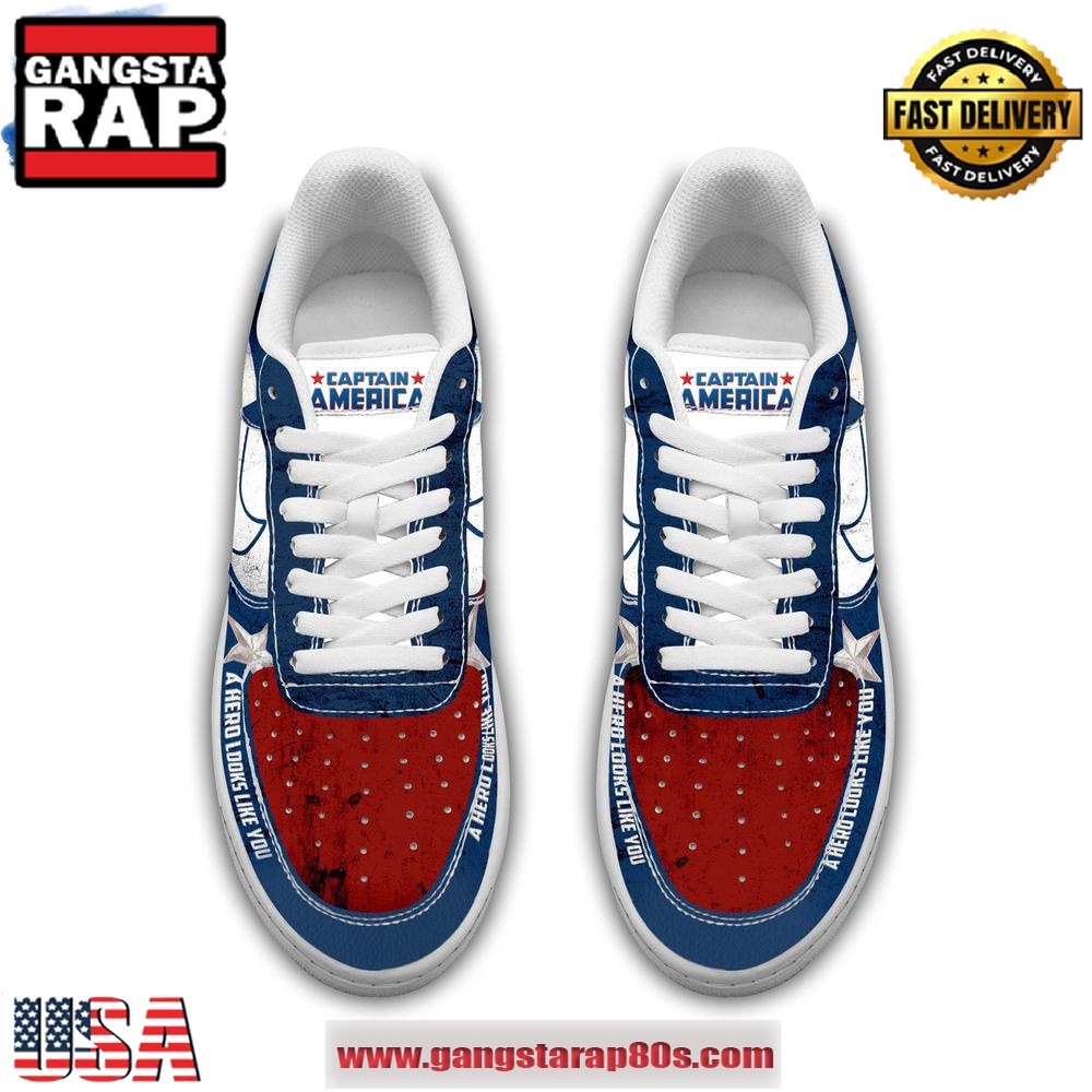 Captain America A Hero Looks Like You Air Force 1 Running Sneakers Shoes Captain America A Hero Looks Like You Air Force 1 Running Sneakers Shoes