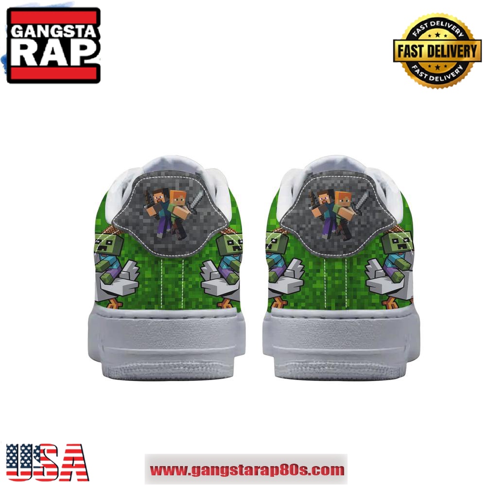 Chicken Jockey Minecraft Limited Edition Air Force 1 Running Sneakers Shoes Chicken Jockey Minecraft Limited Edition Air Force 1 Running Sneakers Shoes