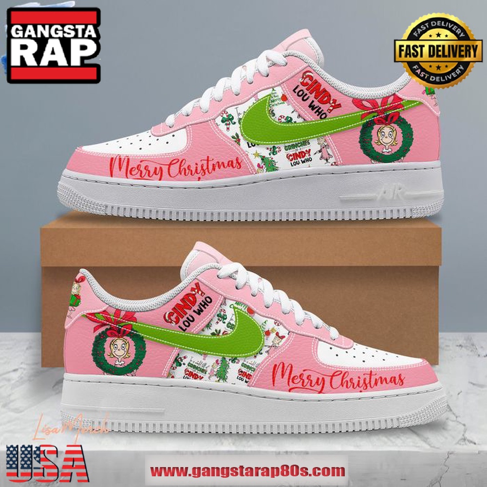 Cindy Lou Who Merry Christmas Limited Edition Air Force 1 Running Sneakers Shoes Cindy Lou Who Merry Christmas Limited Edition Air Force 1 Running Sneakers Shoes