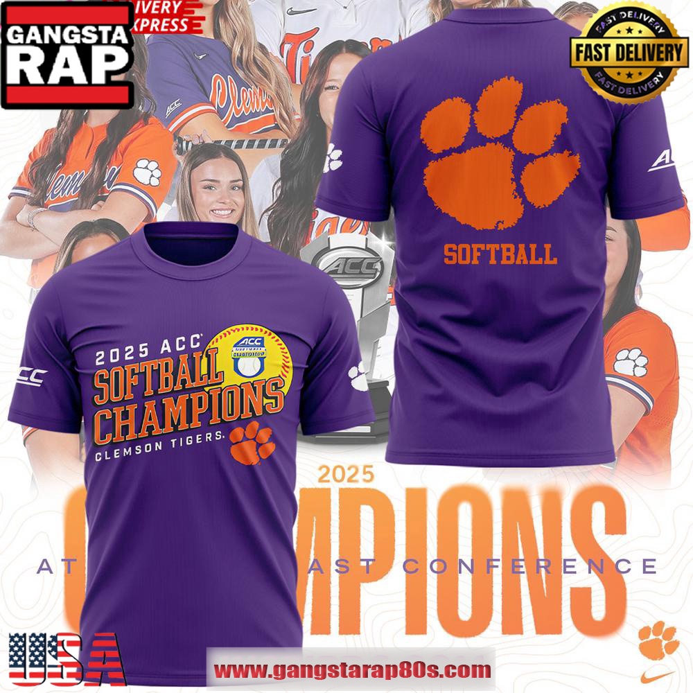 Clemson Tigers 2025 ACC Softball Conference Tournament Champions T-Shirt