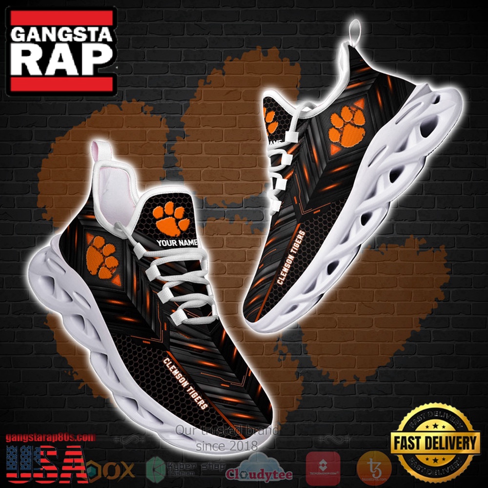 Clemson Tigers Custom Name Clunky Unique Design Max Soul Shoes Running Sneakers Clemson Tigers Custom Name Clunky Unique Design Max Soul Shoes Running Sneakers