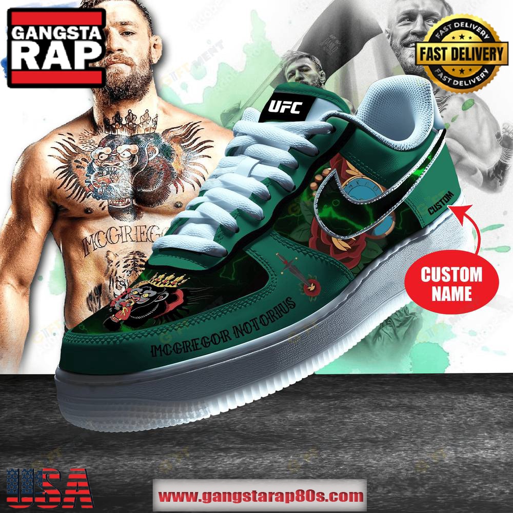 Conor McGregor Notorious UFC Air Force 1 Running Sneakers Shoes Conor McGregor Notorious UFC Air Force 1 Running Sneakers Shoes