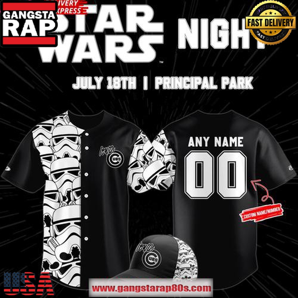 Custom Iowa Chicago Cubs Star Wars Night 2025 Baseball Jersey