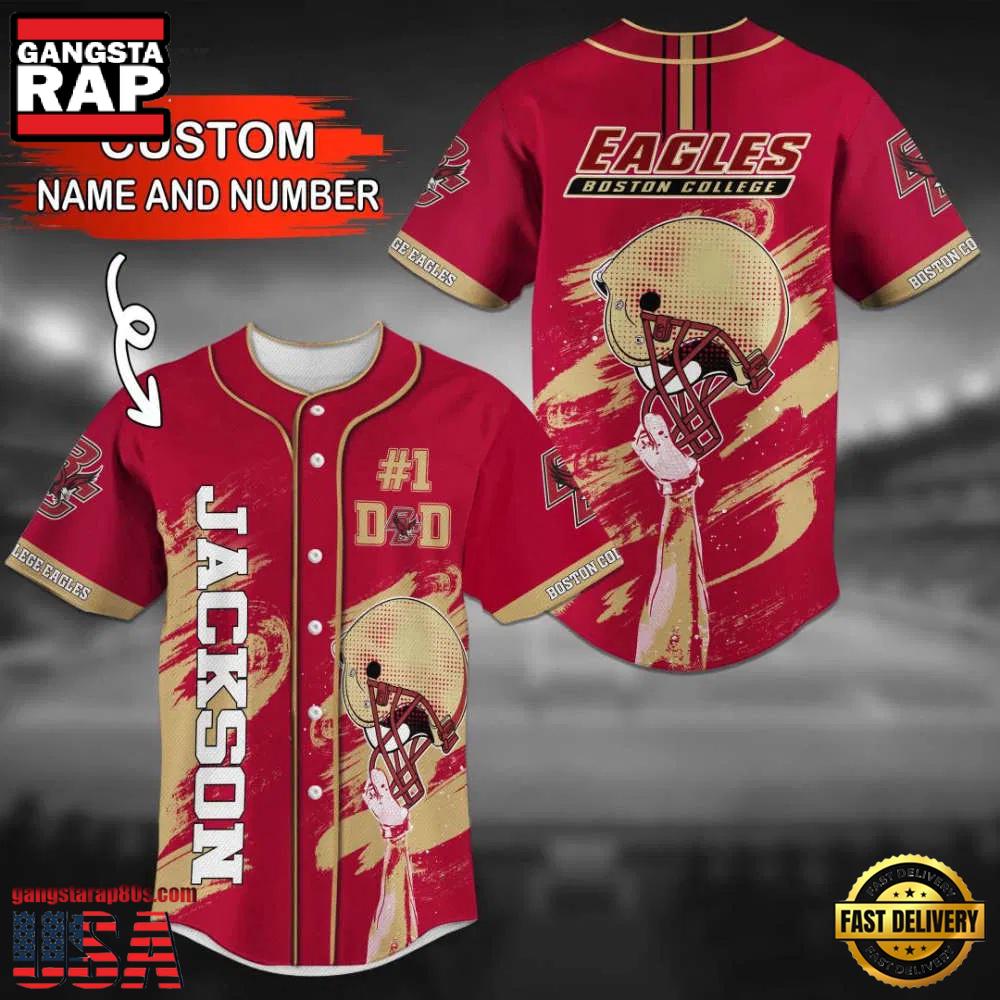 Custom Name And Number Boston College Eagles Baseball Jersey Shirt