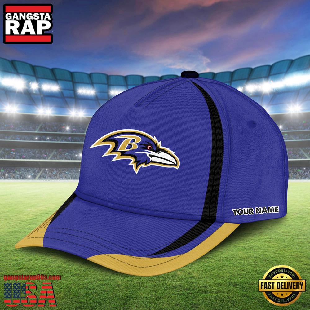 Custom Name Baltimore Ravens NFL Basic Baseball Cap For Fans