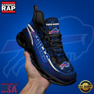 Custom Name Buffalo Bills Black Clunky NFL Sport Max Soul Shoes