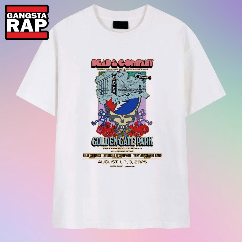 Dead & Company Golden Gate Park San Francisco, CA Aug 1-2-3 2025 Tour T Shirt