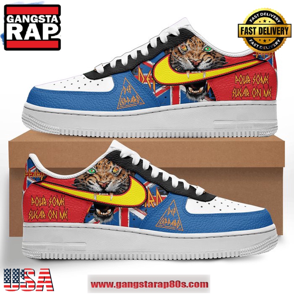 Def Leppard Pour Some Sugar on Me Air Force 1 Running Sneakers Shoes Def Leppard Pour Some Sugar on Me Air Force 1 Running Sneakers Shoes