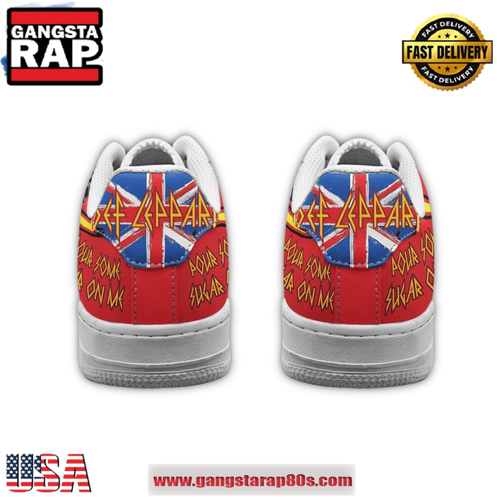 Def Leppard Pour Some Sugar on Me Air Force 1 Running Sneakers Shoes Def Leppard Pour Some Sugar on Me Air Force 1 Running Sneakers Shoes