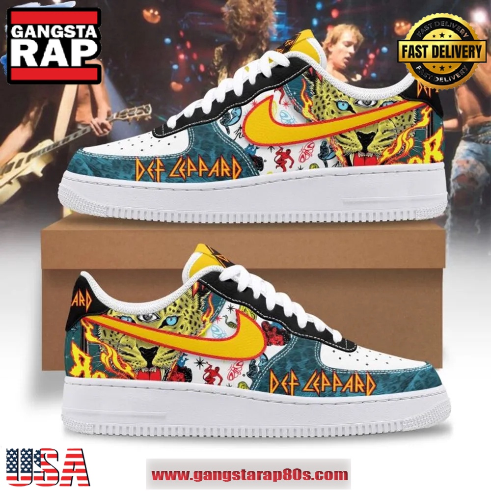 Def Leppard Special Edition Air Force 1 Running Sneakers Shoes