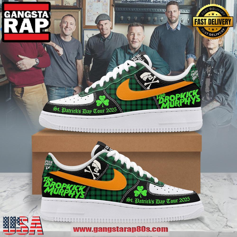 Dropkick Murphys St. Patrick's Day Tour 2025 Air Force 1 Running Sneakers Shoes