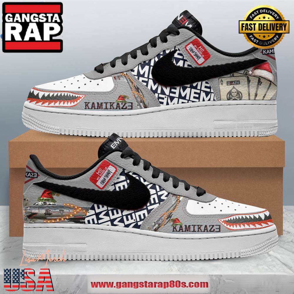 Eminem Kamikaze Limited Edition Air Force 1 Running Sneakers Shoes Eminem Kamikaze Limited Edition Air Force 1 Running Sneakers Shoes