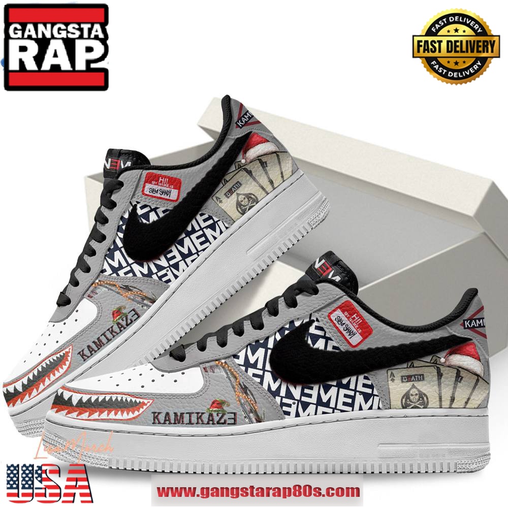 Eminem Kamikaze Limited Edition Air Force 1 Running Sneakers Shoes Eminem Kamikaze Limited Edition Air Force 1 Running Sneakers Shoes