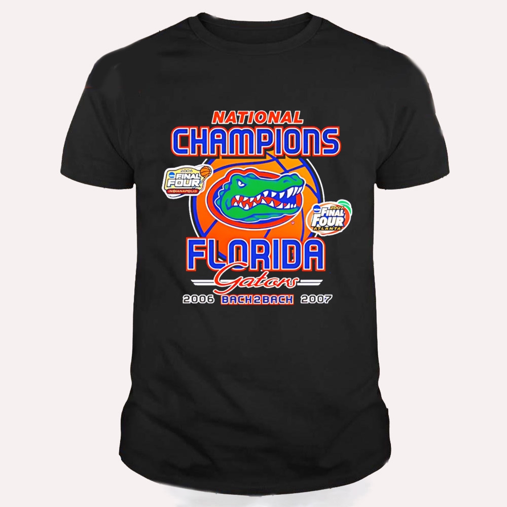 Florida basketball Back to Back NCAA Champions 2006 2007 T Shirt