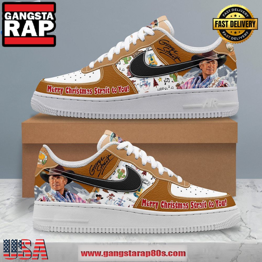George Strait Merry Christmas Strait To You Air Force 1 Running Sneakers Shoes