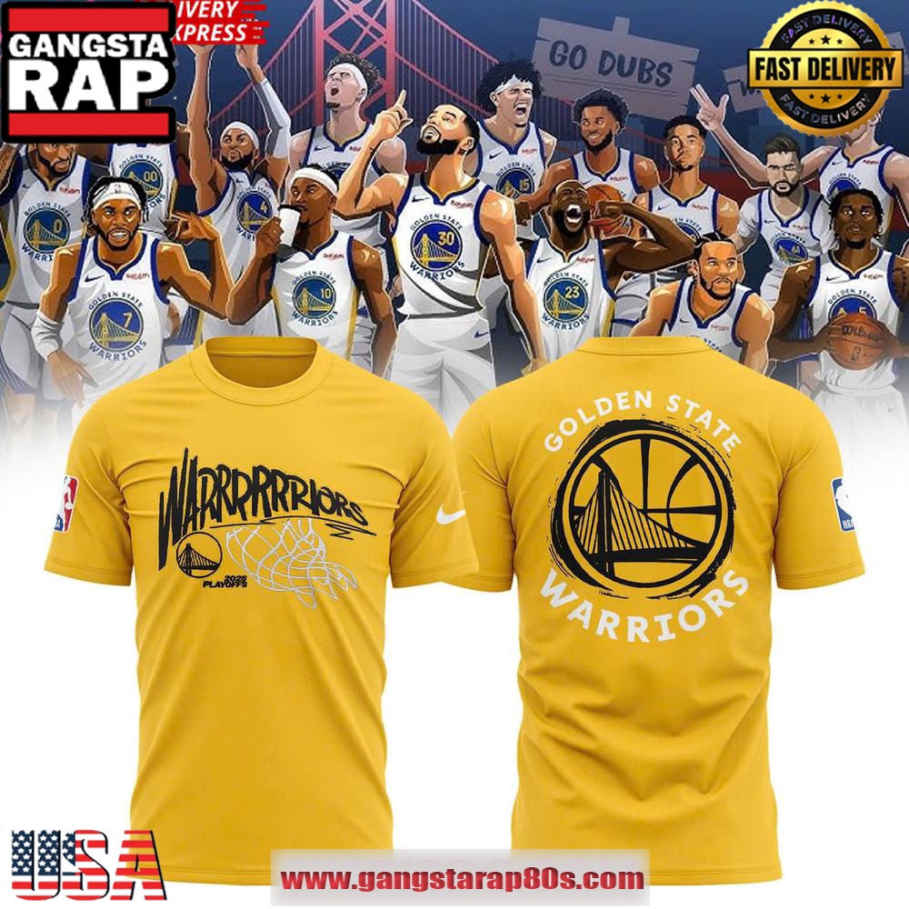 Golden State Warriors 2025 Playoff Special Yellow T-Shirt