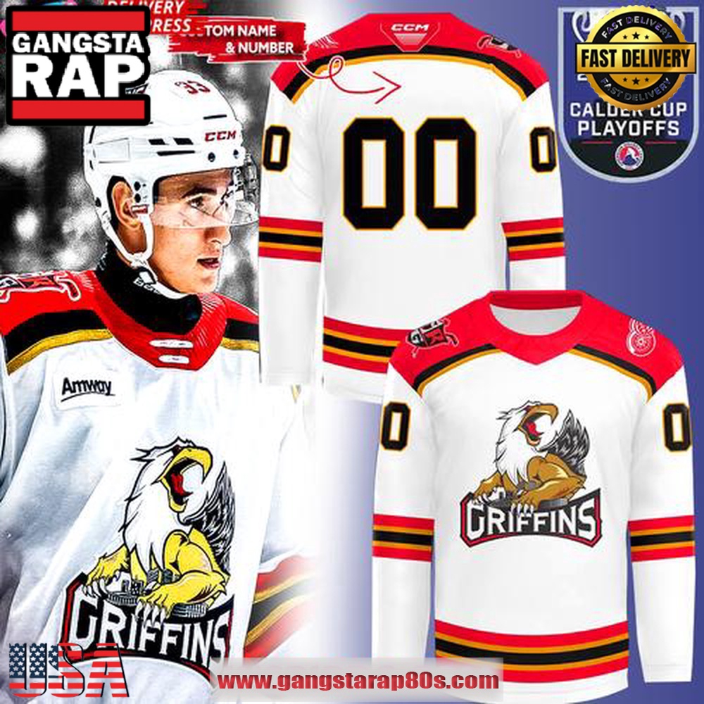 Grand Rapids Griffins 2025 Calder Cup Playoffs Official Custom Hockey Jersey Grand Rapids Griffins 2025 Calder Cup Playoffs Official Custom Hockey Jersey