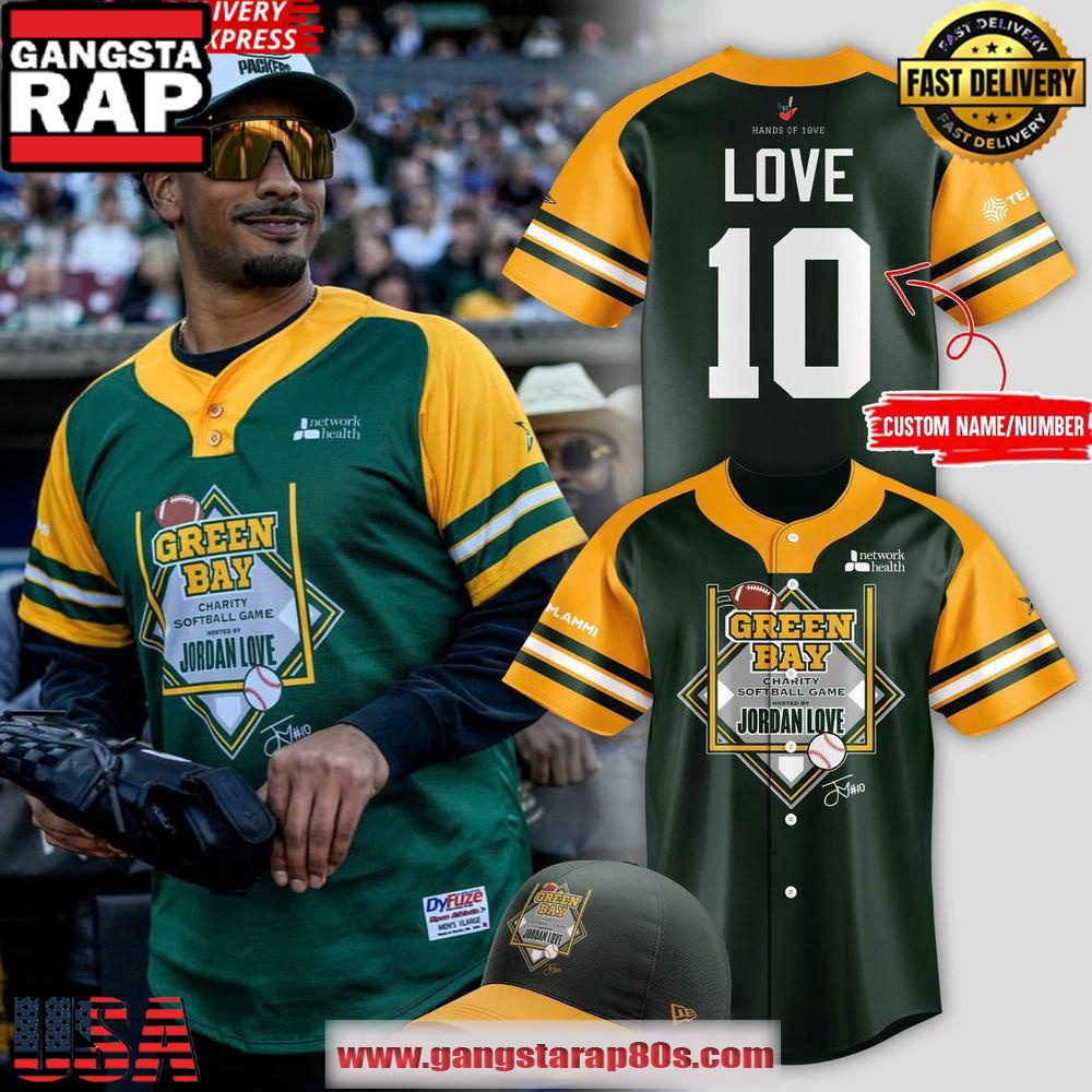 Green Bay Charity Softball Jordan Love Dark 2025 Baseball Jersey Shirt