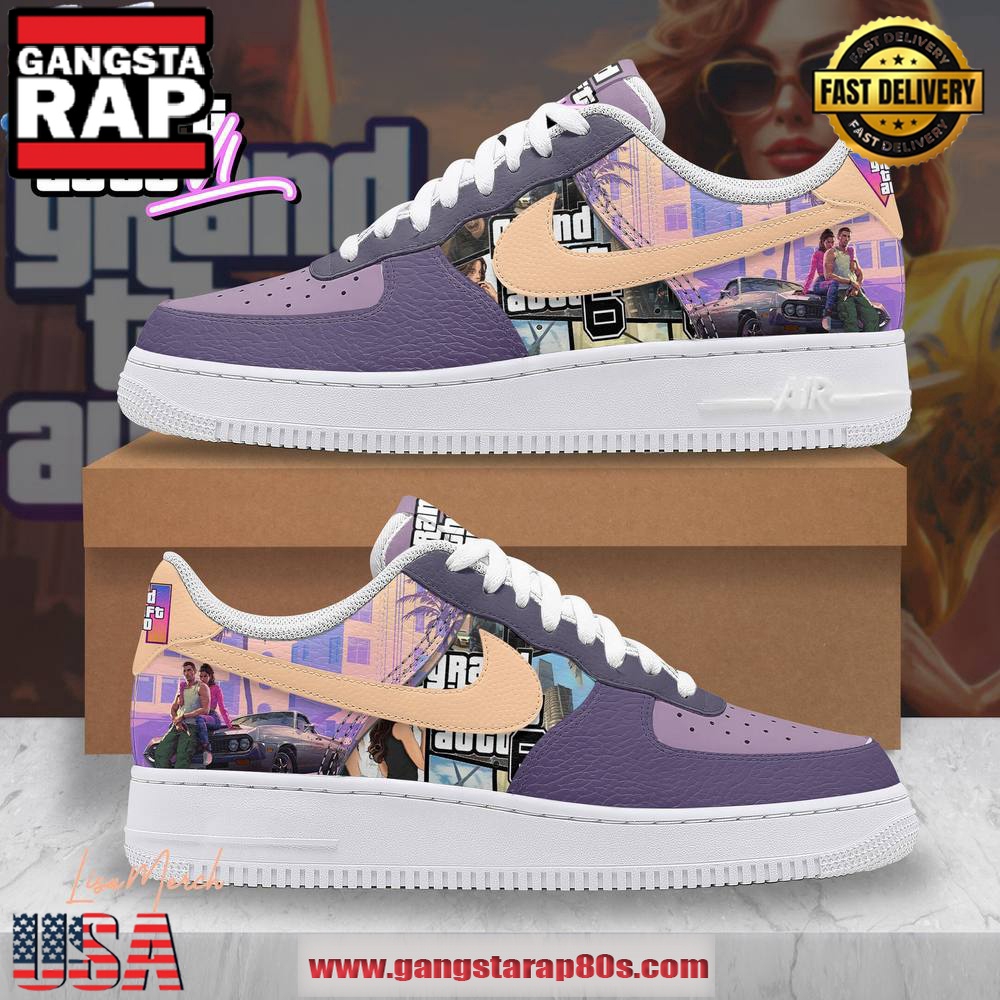 GTA 6 Rockstar Game Limited Edition Air Force 1 Running Sneakers Shoes