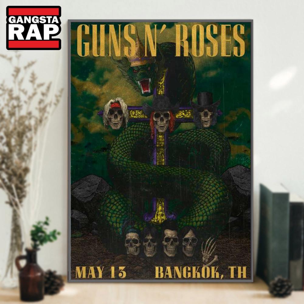Guns N' Roses At Thunder Dome In Bangkok, TH On May 13 2025 Tour Poster Canvas Art