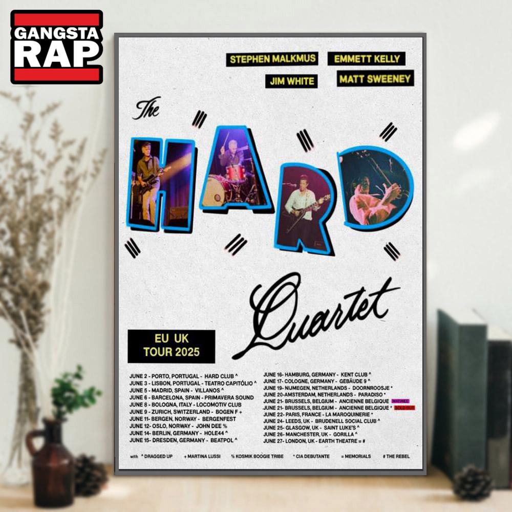 Hard Quartet EU UK Tour 2025 Poster Canvas Art