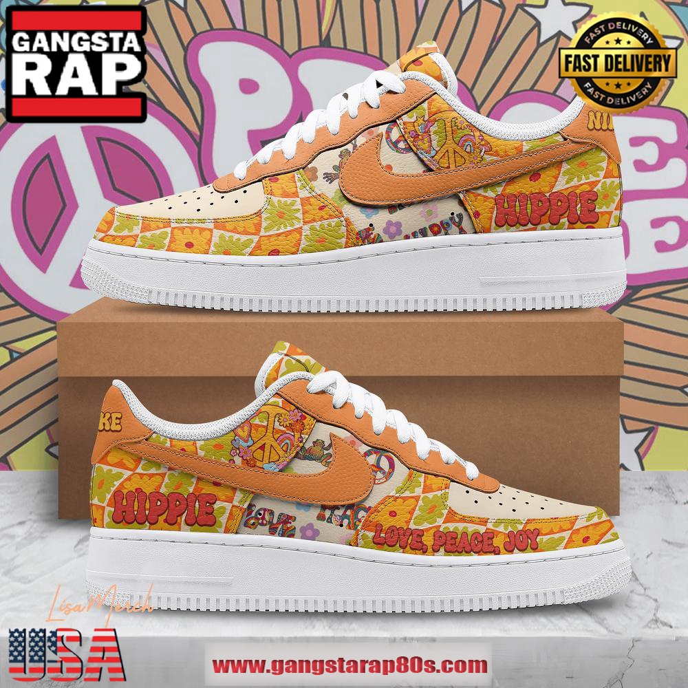 Hippie Love Peace Joy Air Force 1 Running Sneakers Shoes