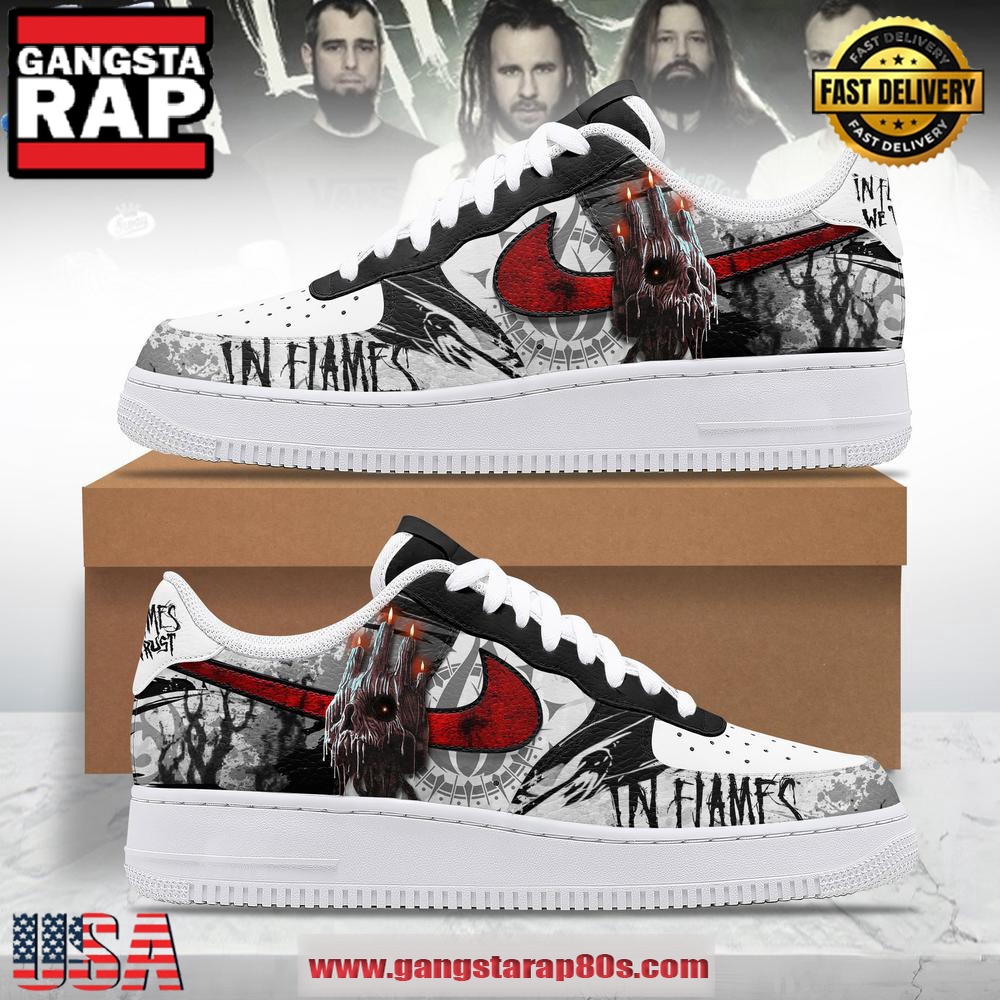 In Flames We Trust Limited Edition Air Force 1 Running Sneakers Shoes In Flames We Trust Limited Edition Air Force 1 Running Sneakers Shoes