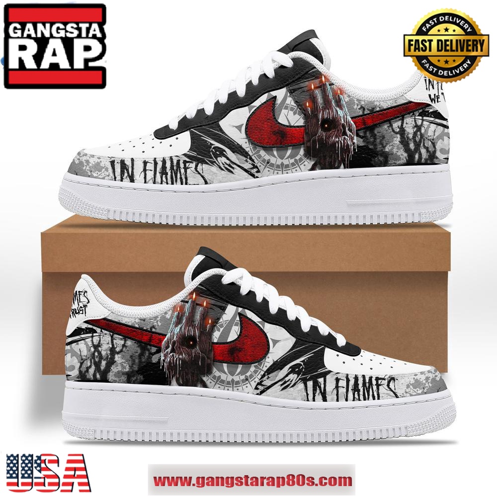 In Flames We Trust Limited Edition Air Force 1 Running Sneakers Shoes In Flames We Trust Limited Edition Air Force 1 Running Sneakers Shoes