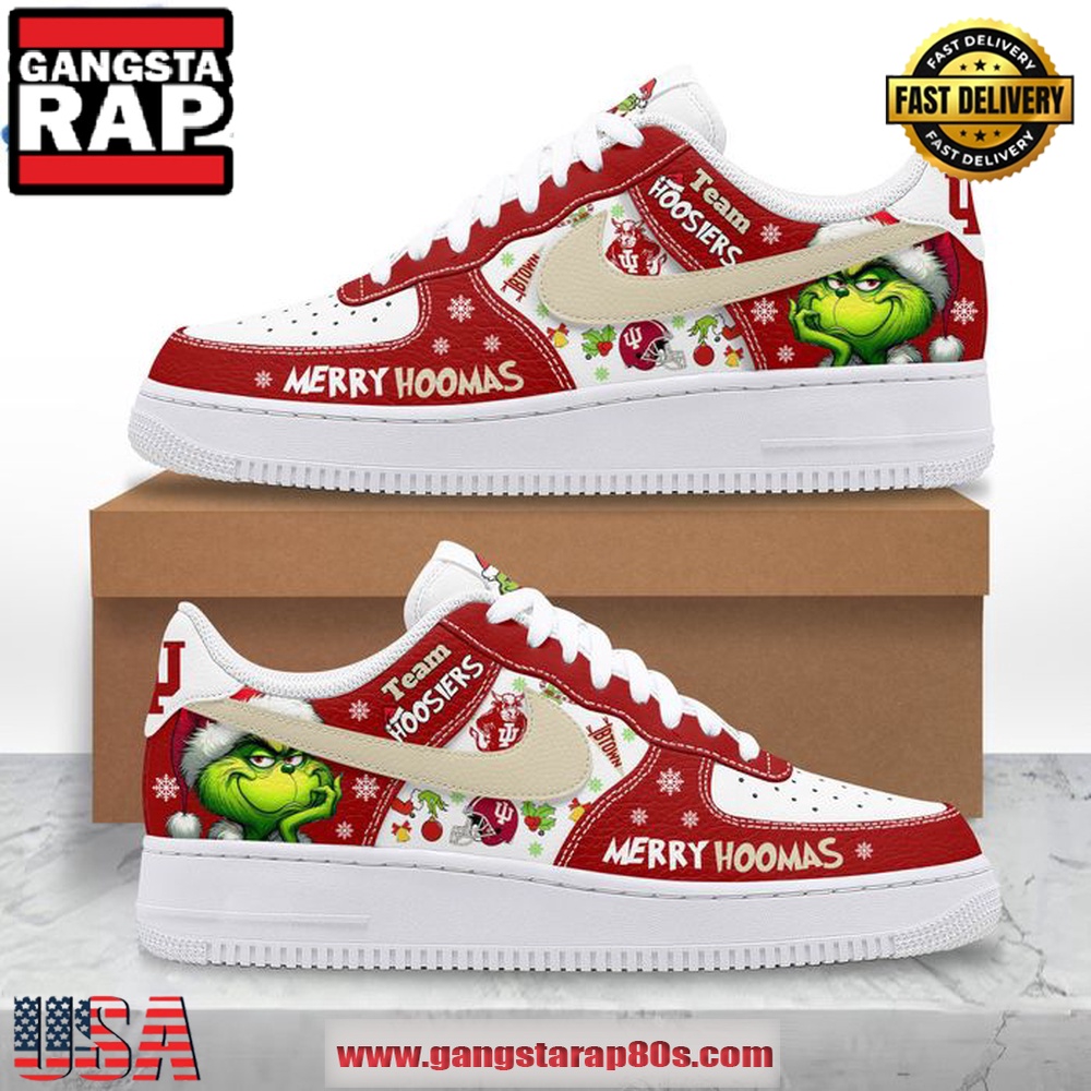 Indiana Hoosiers Merry Hoomas Air Force 1 Running Sneakers Shoes