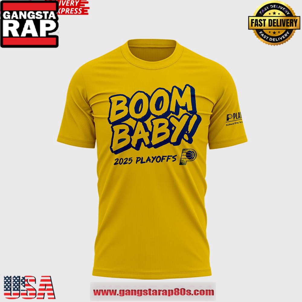 Indiana Pacers Boom Baby 2025 Play Offs Special Unisex T Shirt Indiana Pacers Boom Baby 2025 Play Offs Special Unisex T Shirt