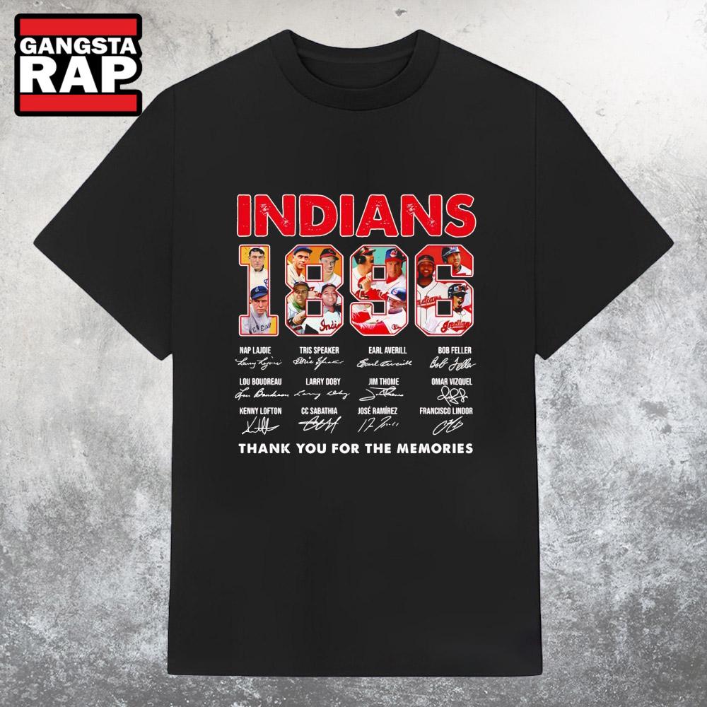 Indians 1896 Thank You for the Memories Signature T Shirt Indians 1896 Thank You for the Memories Signature T Shirt
