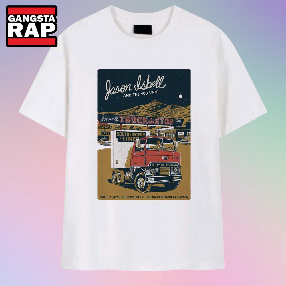 Jason Isbell And The 400 Unit Outlaw Field at the Idaho Botanical Garden Boise, ID May 17 2025 Tour T Shirt