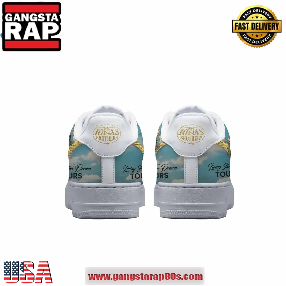 Jonas Brothers Living The Dream Tour Limited Edition Air Force 1 Running Sneakers Shoes Jonas Brothers Living The Dream Tour Limited Edition Air Force 1 Running Sneakers Shoes