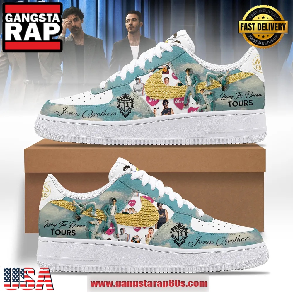 Jonas Brothers Living The Dream Tour Limited Edition Air Force 1 Running Sneakers Shoes