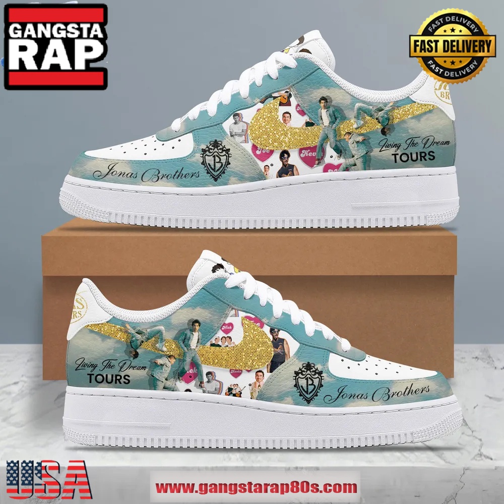 Jonas Brothers Living The Dream Tour Limited Edition Air Force 1 Running Sneakers Shoes