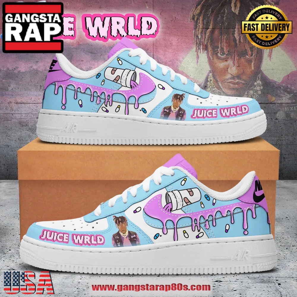Juice Wrld Lean Wit Me Limited Edition Air Force 1 Running Sneakers Shoes Juice Wrld Lean Wit Me Limited Edition Air Force 1 Running Sneakers Shoes