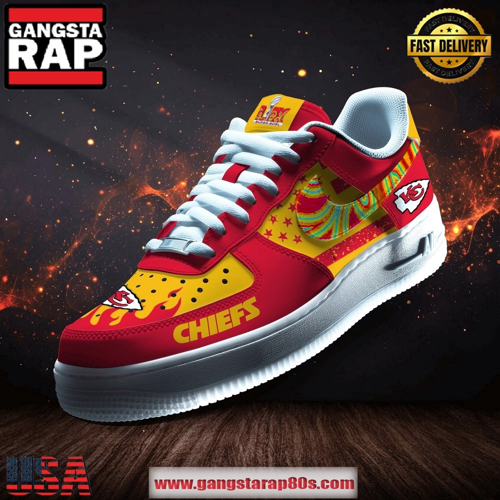 Kansas City Chiefs Super Bowl LIX Air Force 1 Running Sneakers Shoes
